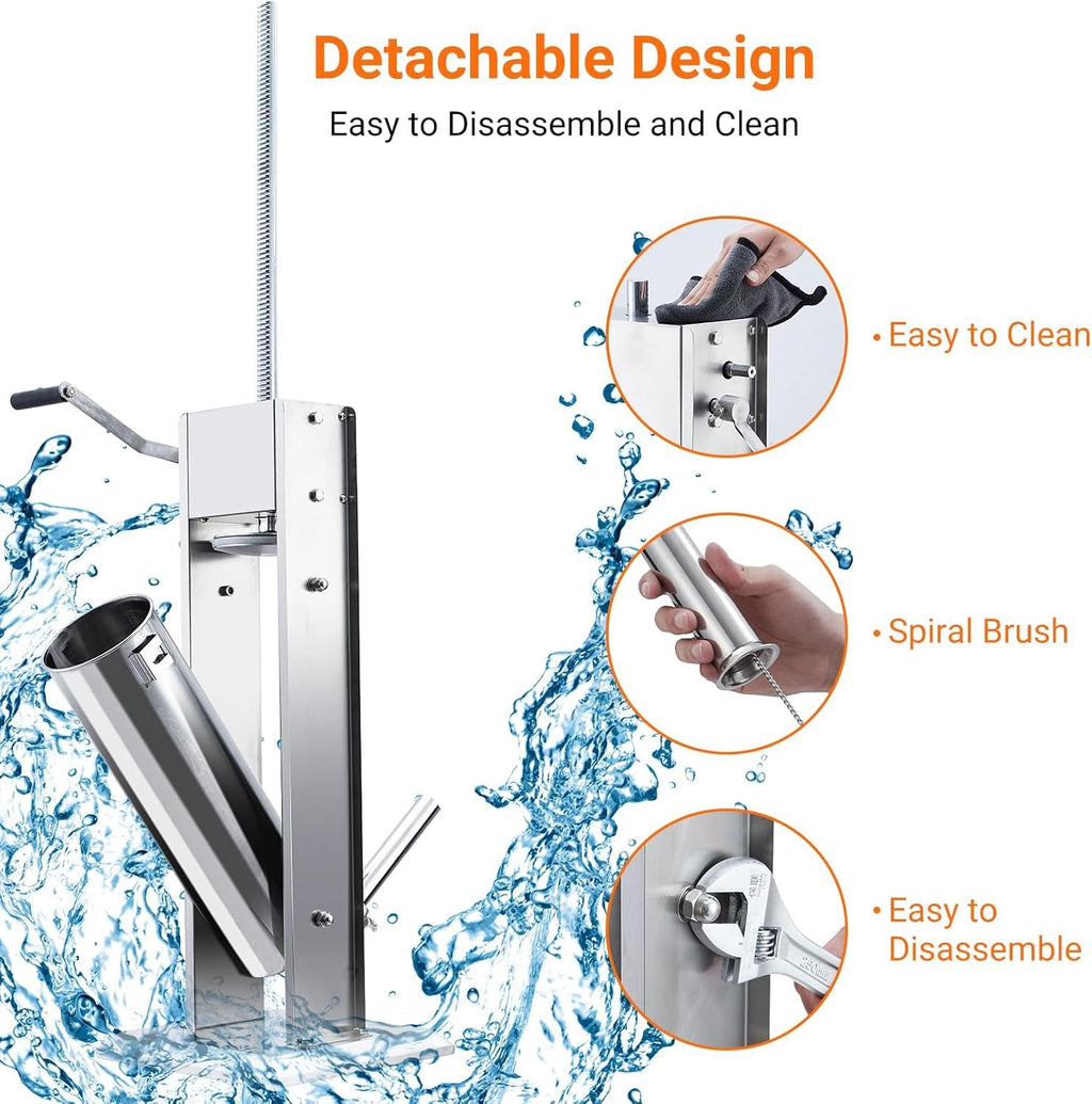 15L Sausage Stuffer with 5 Stainless Steel Tubes G70665