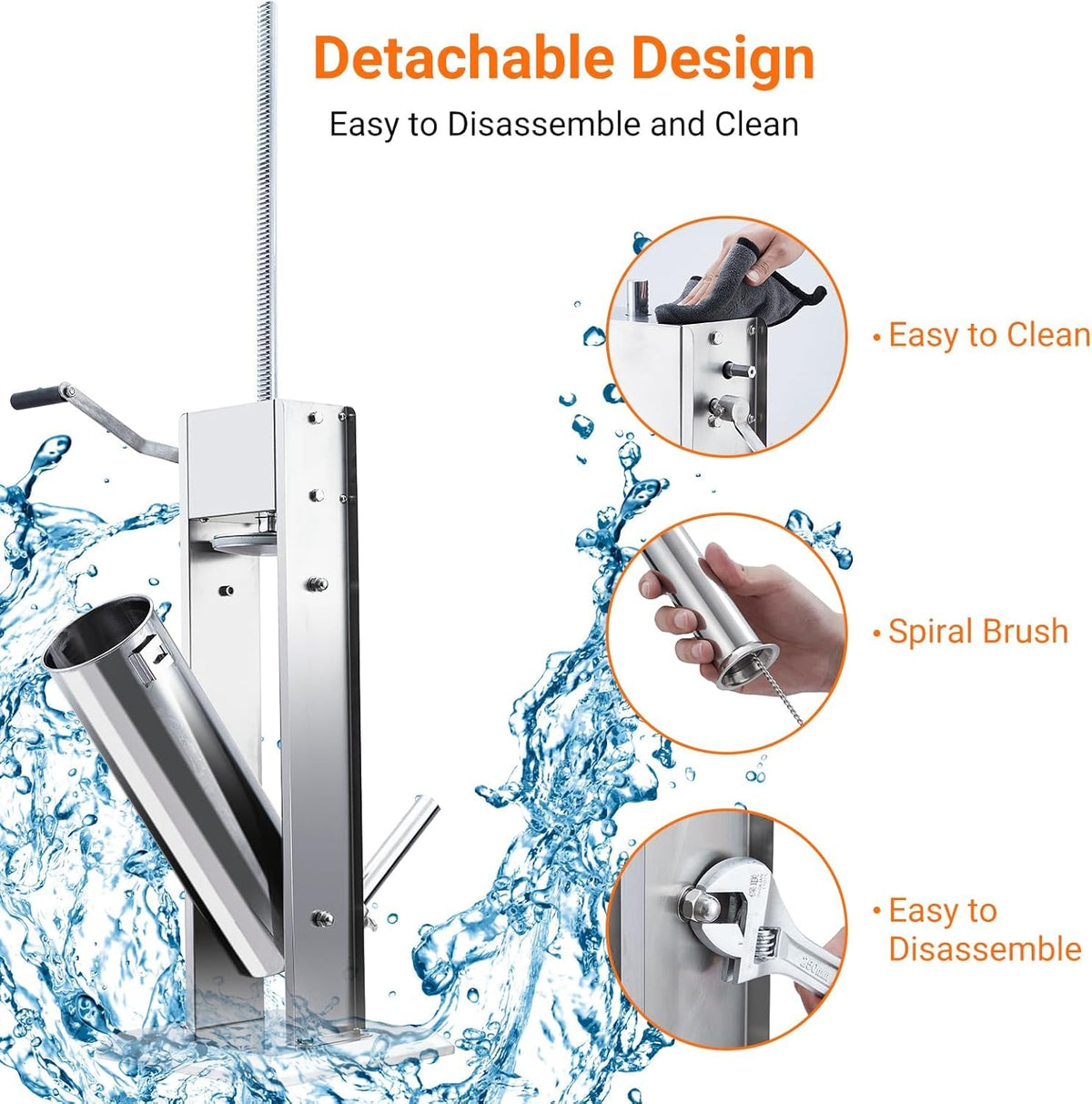 15L Sausage Stuffer with 5 Stainless Steel Tubes G70665