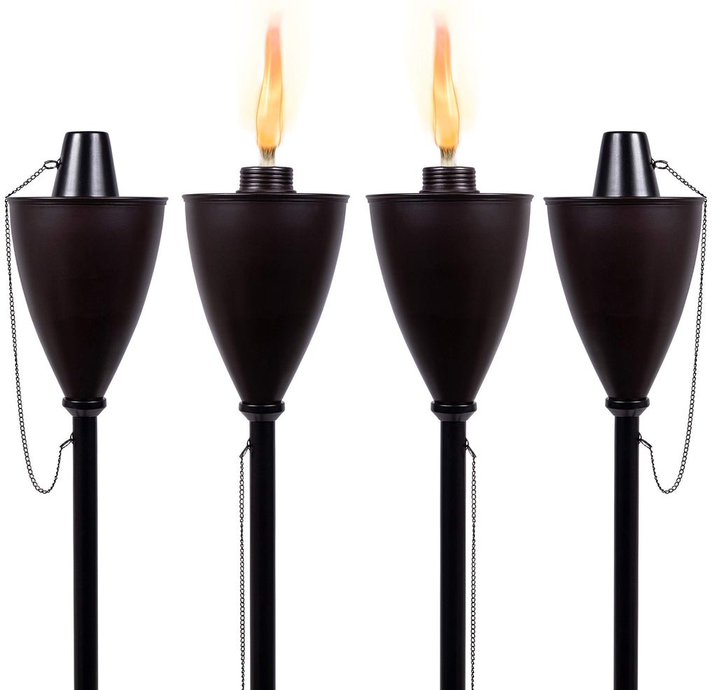 Outdoor Torches, Citronella Oil Compatible, Conical Bronze, 4 Pack S747