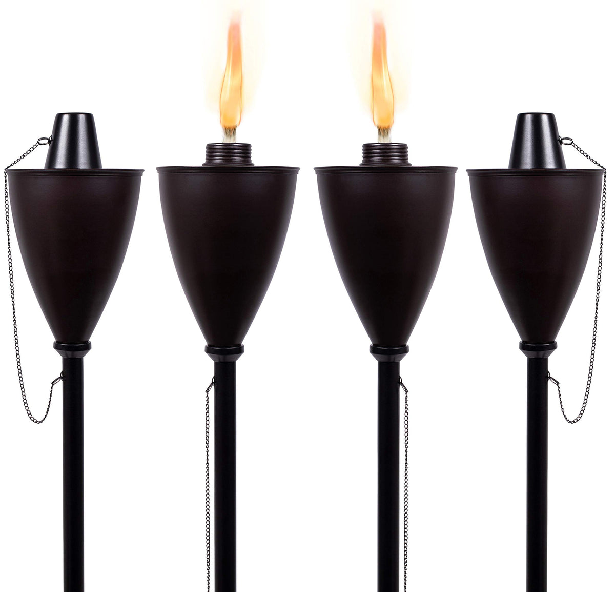 Outdoor Torches, Citronella Oil Compatible, Conical Bronze, 4 Pack S747