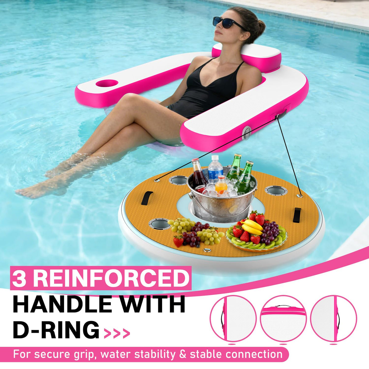 Pool Floats with Cup Holder & Headrest F268