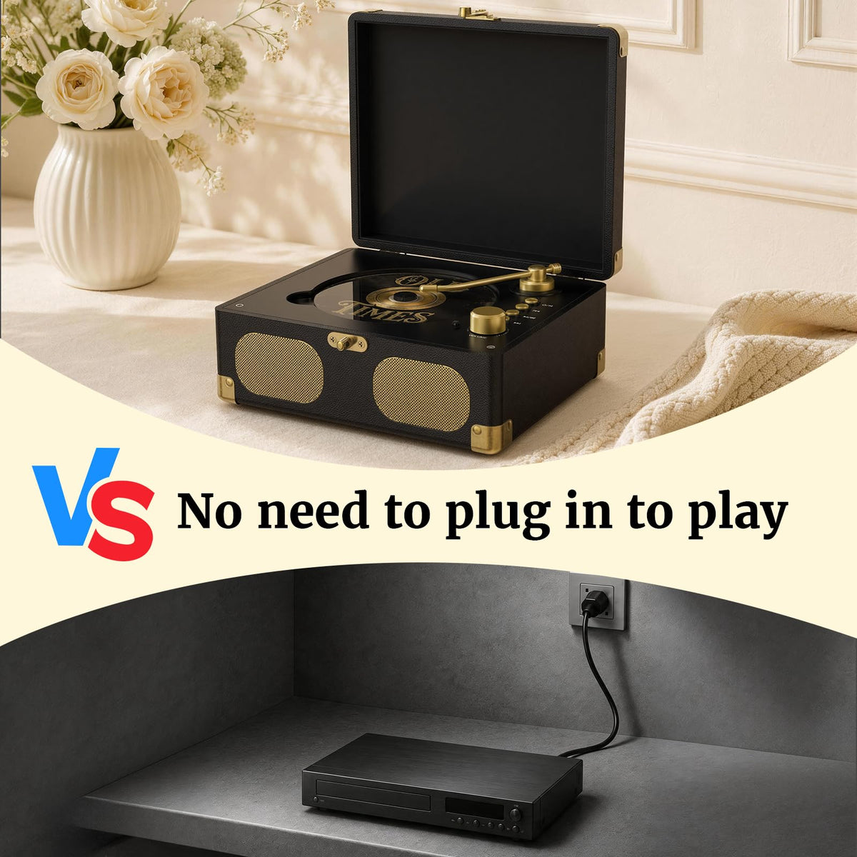 Black Portable CD Player with Speakers, Bluetooth, Remote Control, USB Playback N727