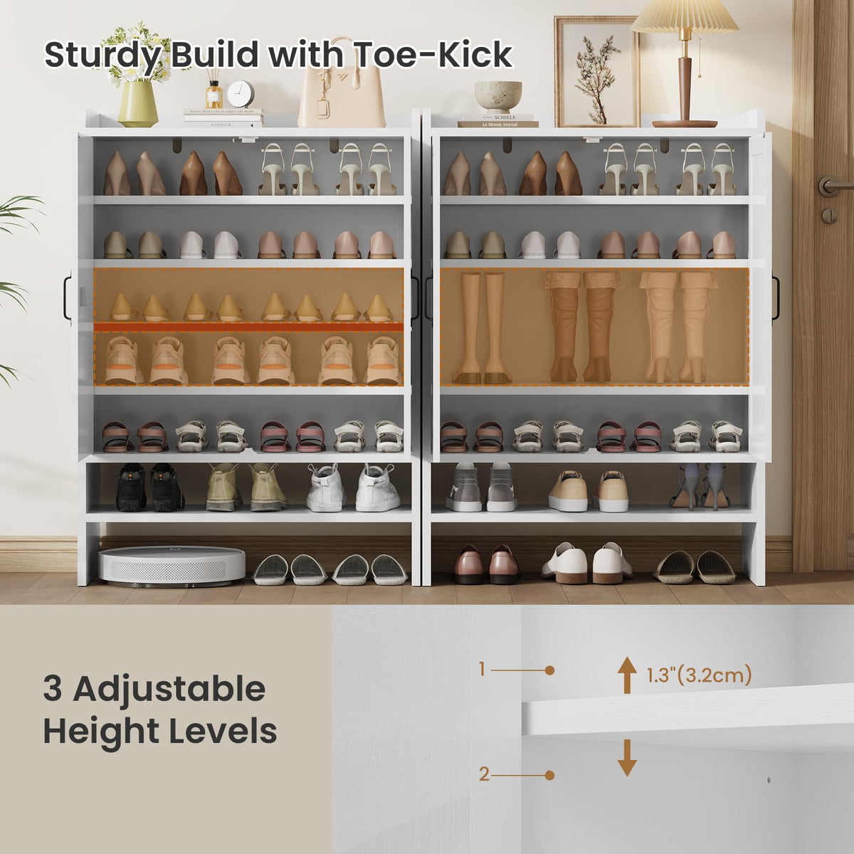White 5-Tier Shoe Storage Cabinet S784