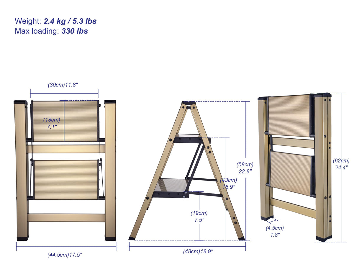 Foldable Aluminum Step Stool N120410