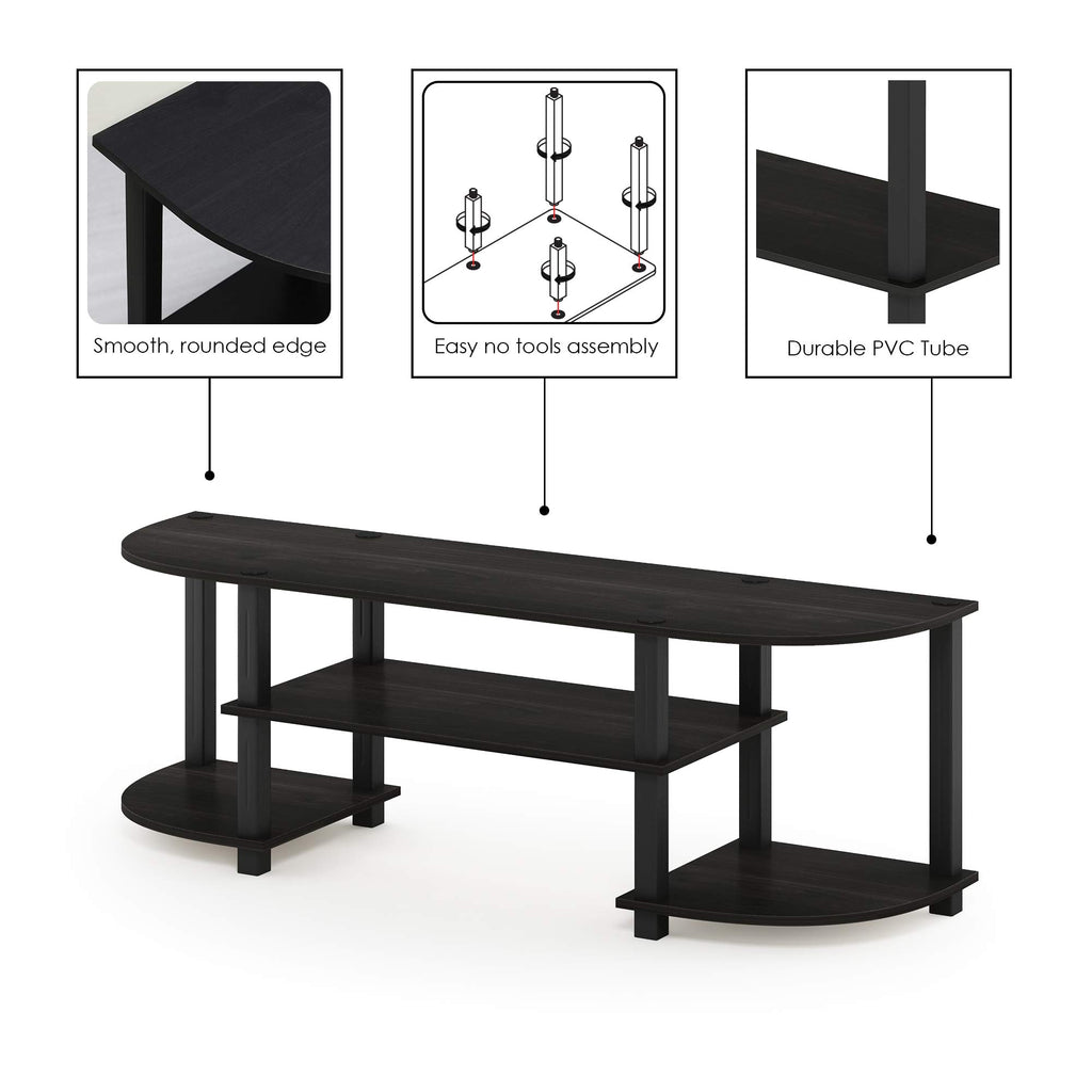 Black 3-Tier TV Stand for 55 Inch TV W9889