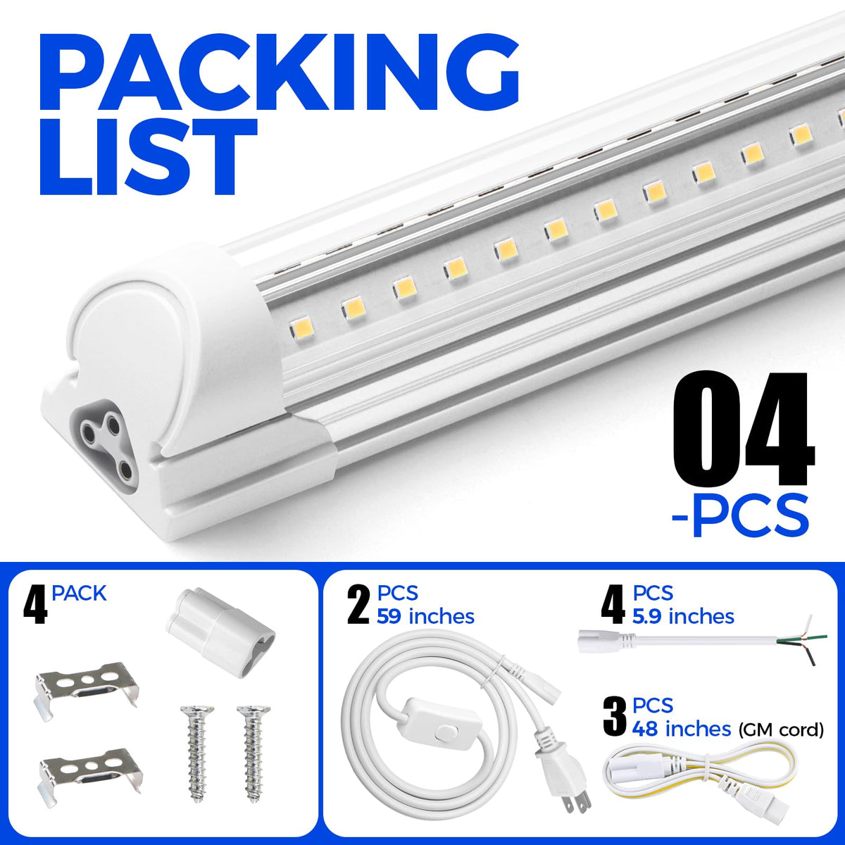 2FT LED Shop Lights 4 Pack E49725