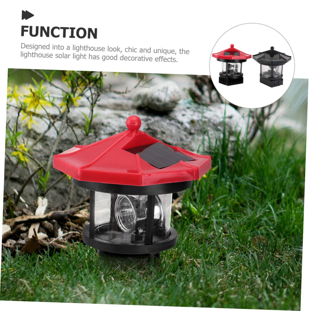 2Pcs Solar Powered Lighthouse Outdoor Garden Light Y854666