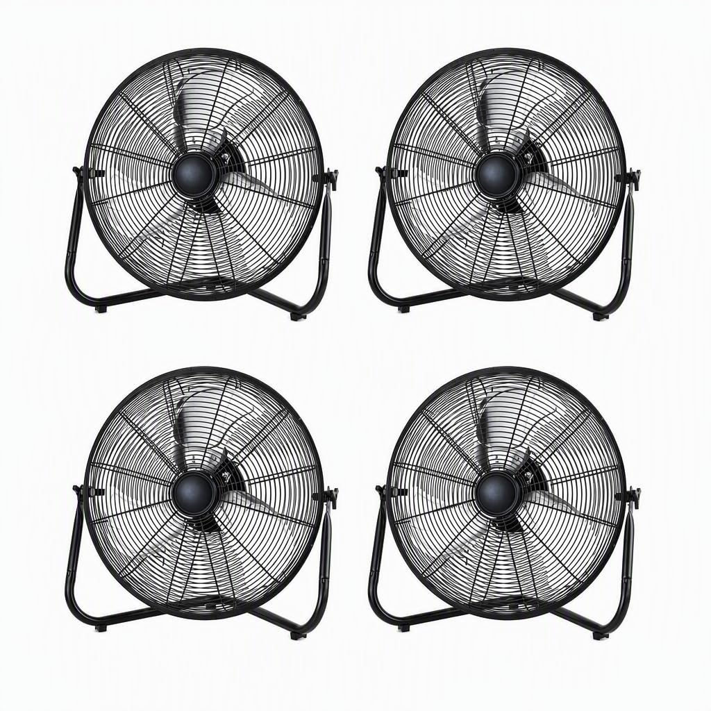 20" 3-Speed Metal Floor Fan 4-Pack Y7464