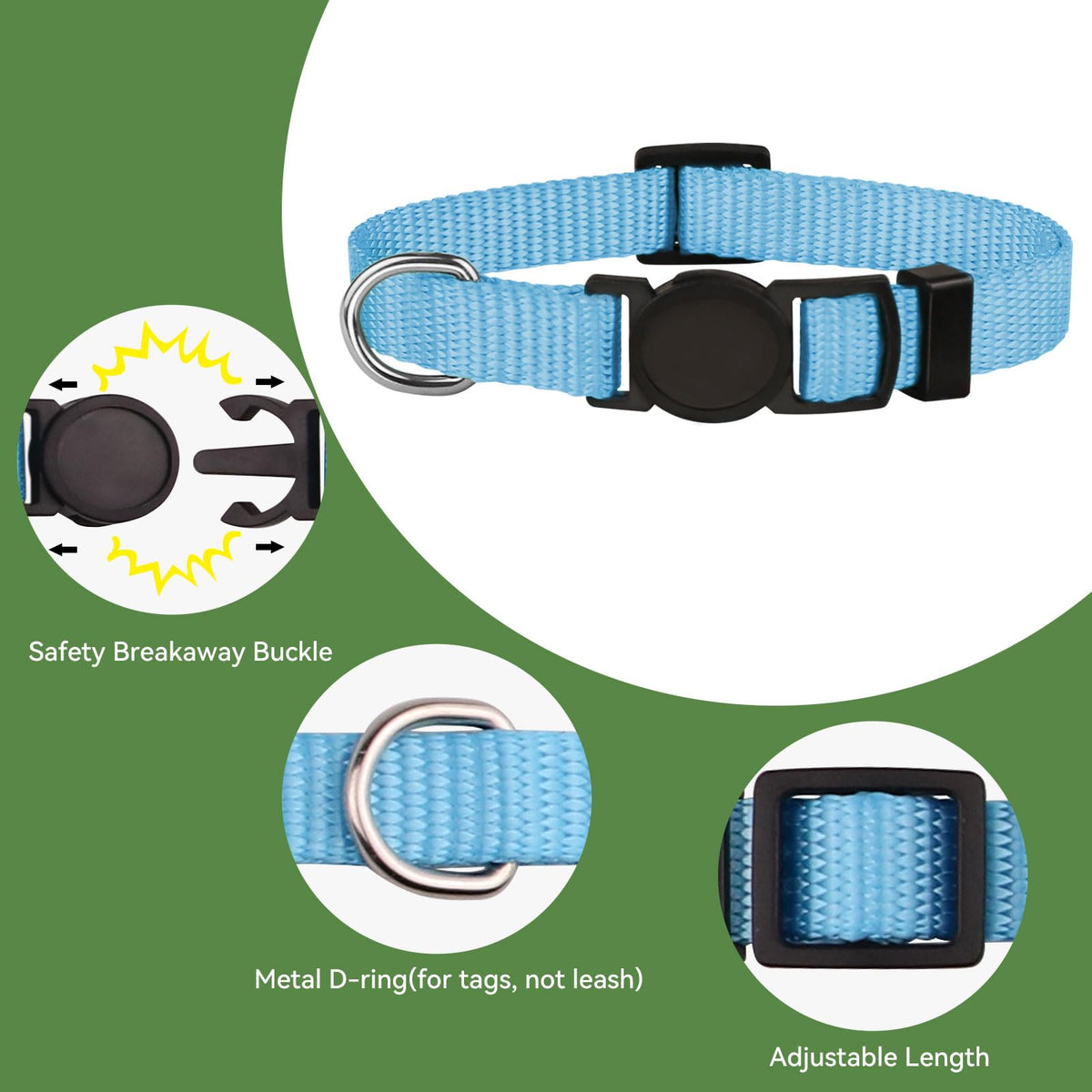 20 PCS Nylon Breakaway Puppy Collars C53584