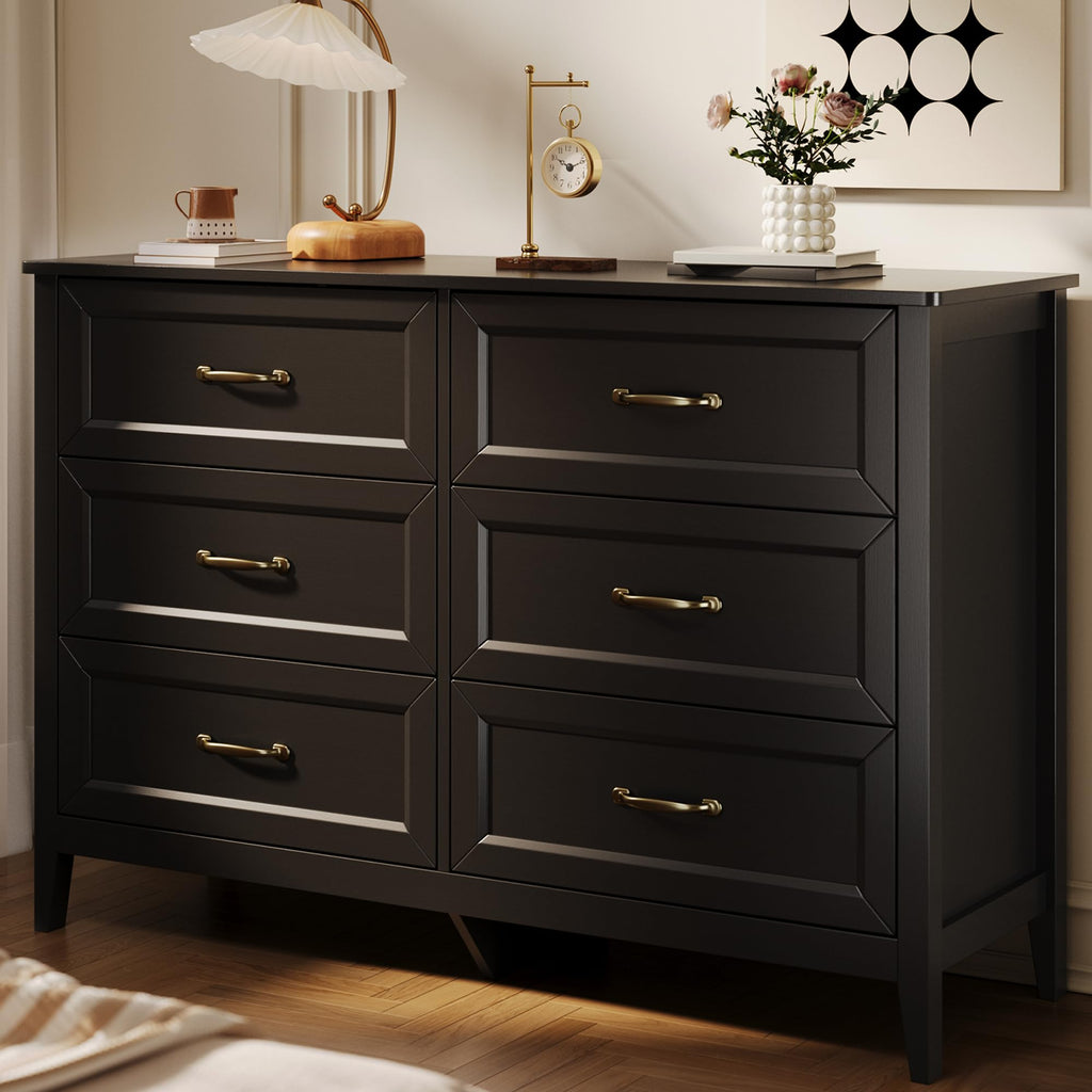 Black 6 Drawer Dresser Y7034