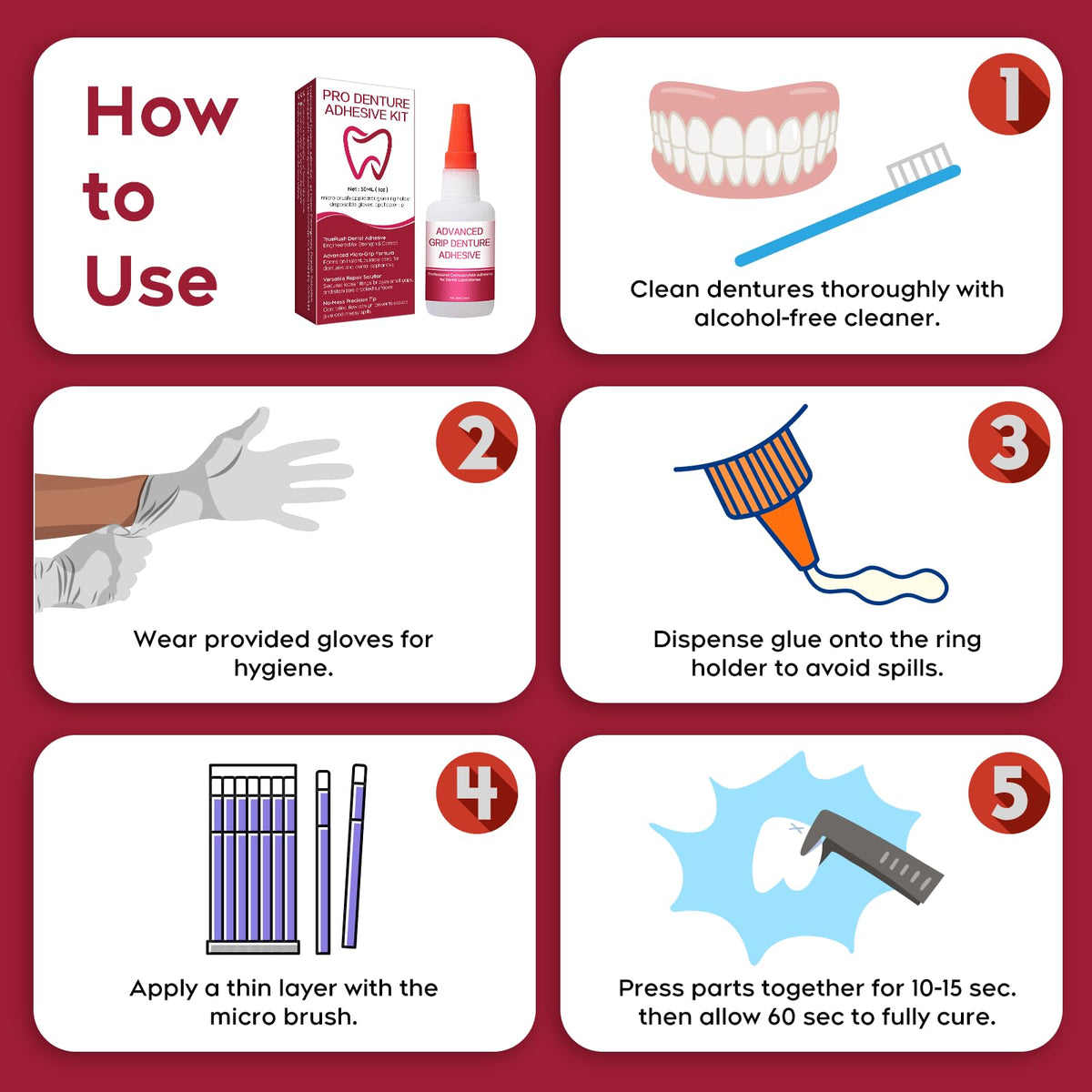 Fast-Setting Denture Repair Glue 1oz I3336