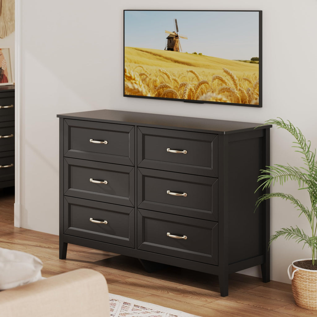 Black 6 Drawer Dresser Y7034