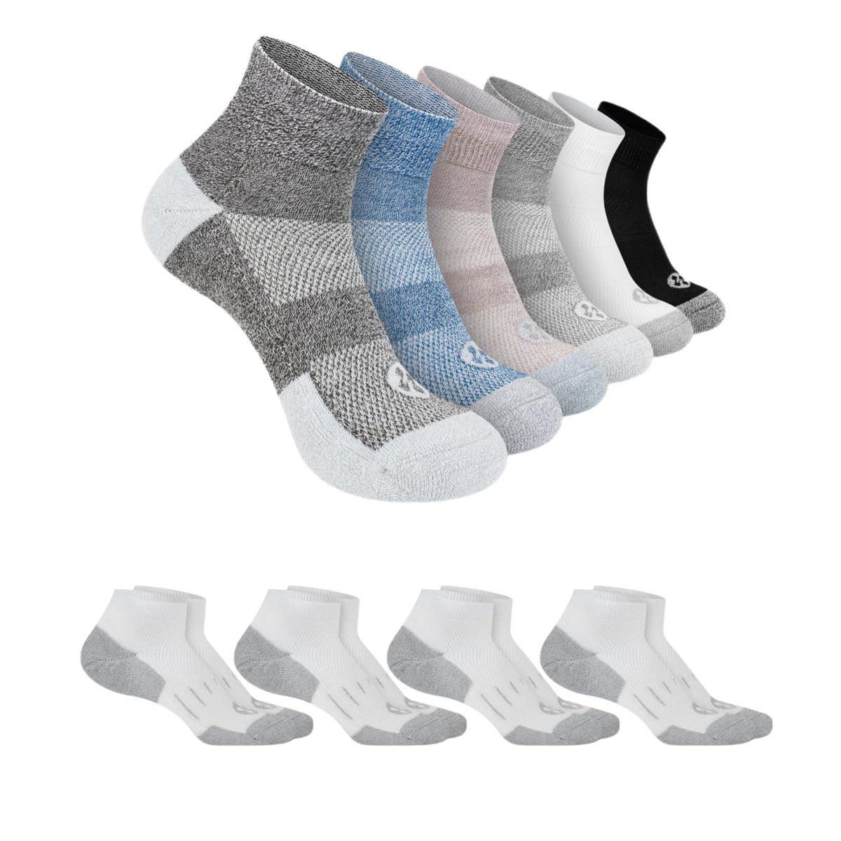 Diabetic Socks for Men, 10 Pairs Ankle & Low Cut Size 9-15 H766