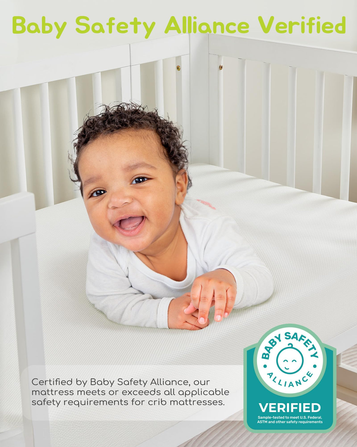 Breathable Standard Full Size Crib Mattress with Waterproof Machine Washable Cover E11937