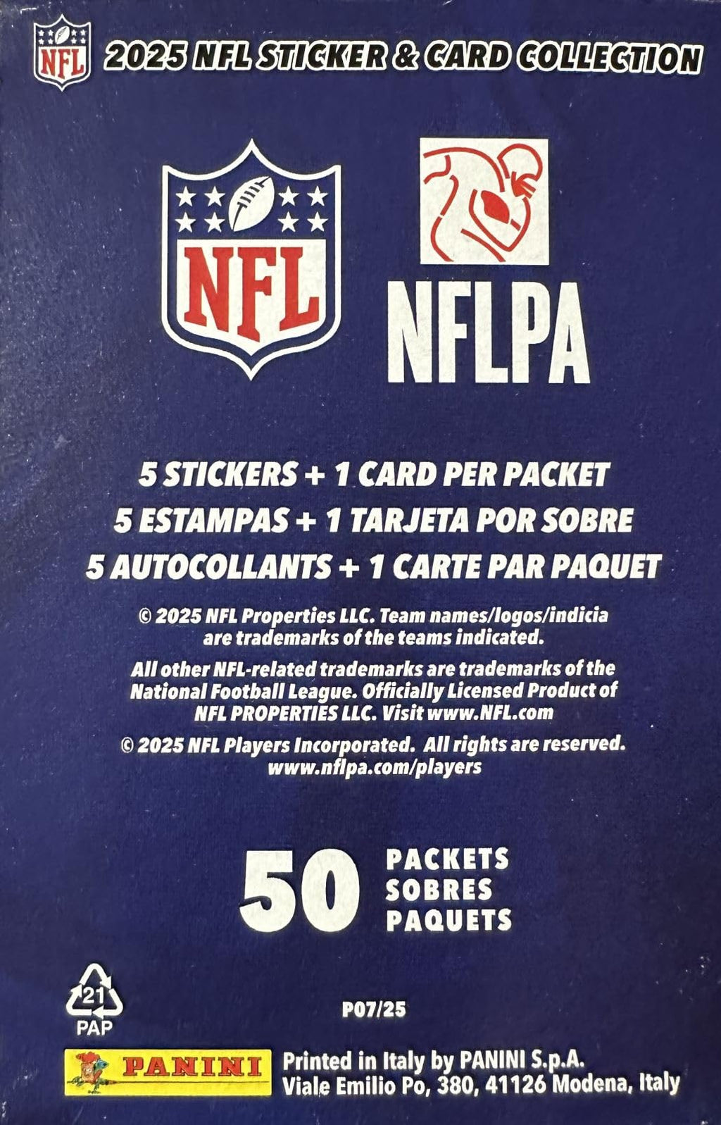 Football Sticker Collection Unopened Box with 50 Packs T79641