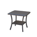 Brown Wicker Rattan 2-Tier Outdoor Coffee Table W992135