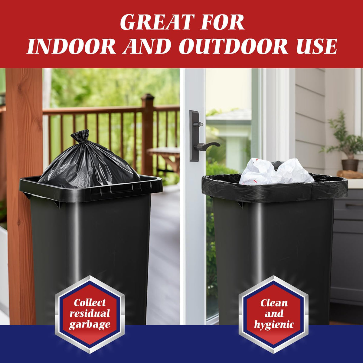 Black 40-45 Gallon Trash Bags 100 Count F636