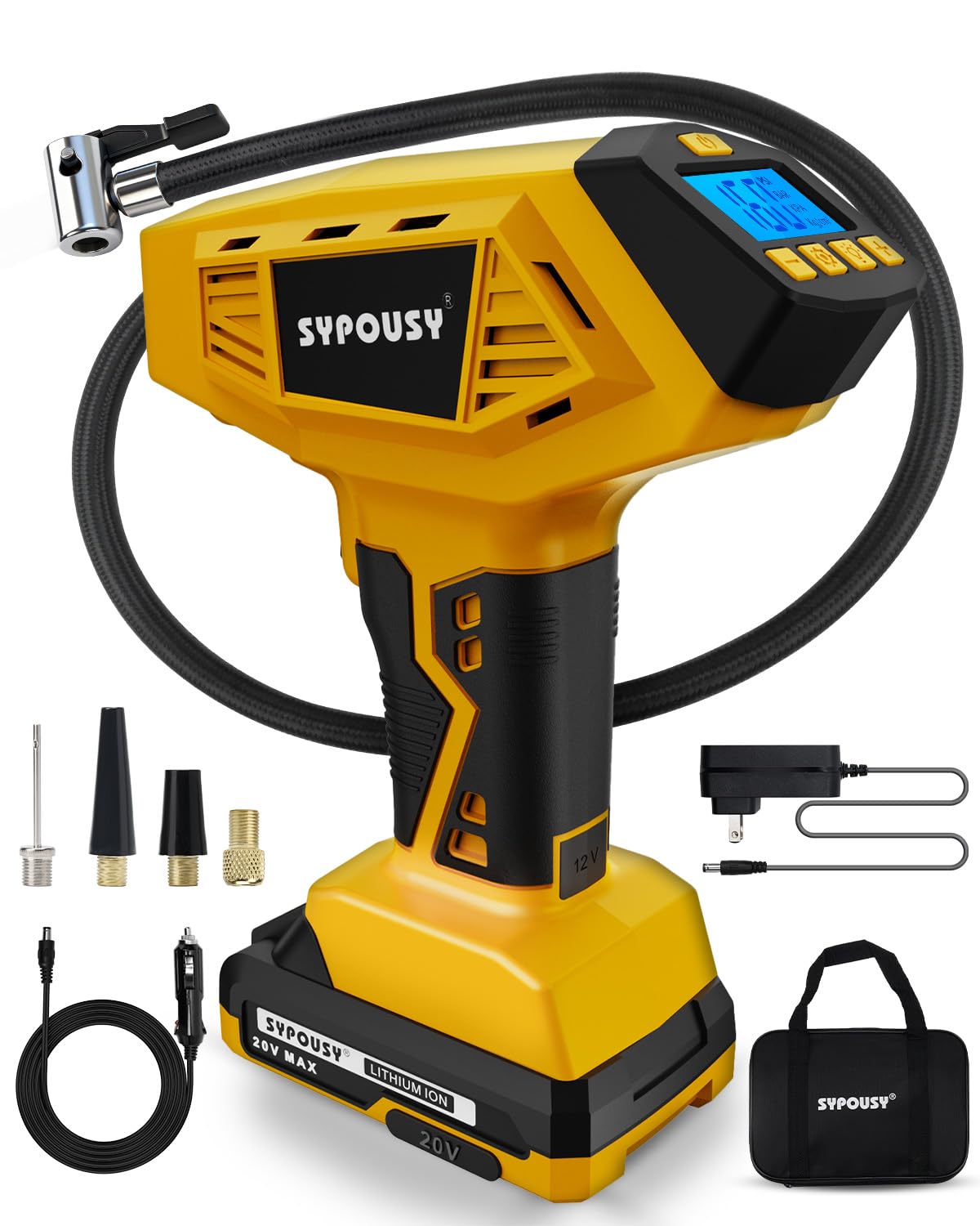 Cordless Tire Inflator Portable Air Compressor 160PSI L39849