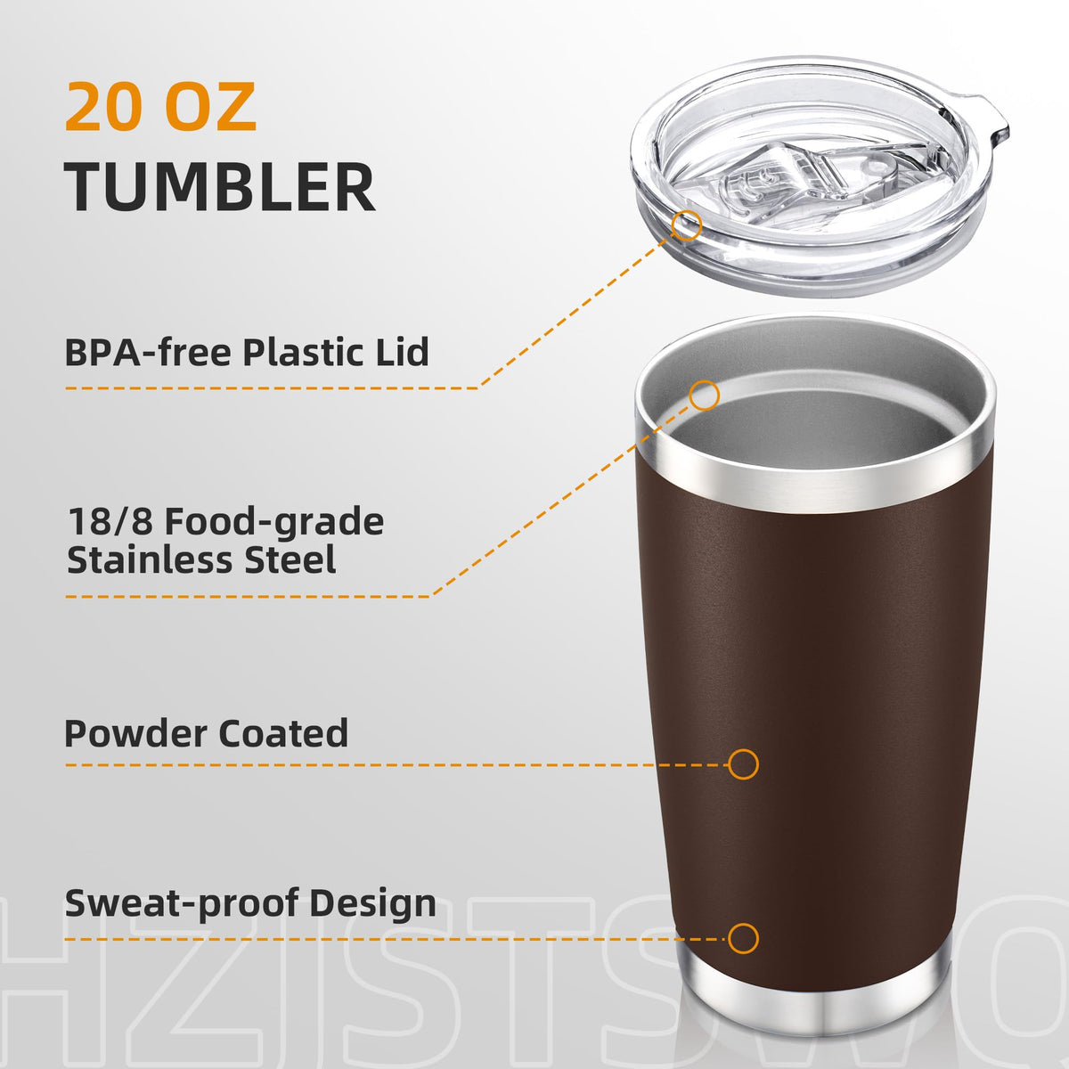 20 oz Stainless Steel Insulated Tumbler with Lid Q5296