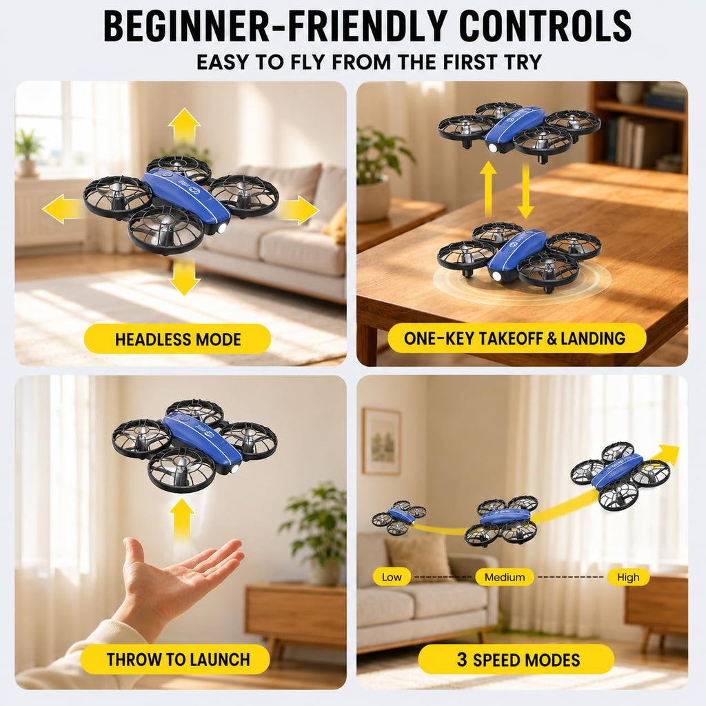 Mini Drone 2-Player Indoor RC Quadcopter Set with 4 Batteries G366398