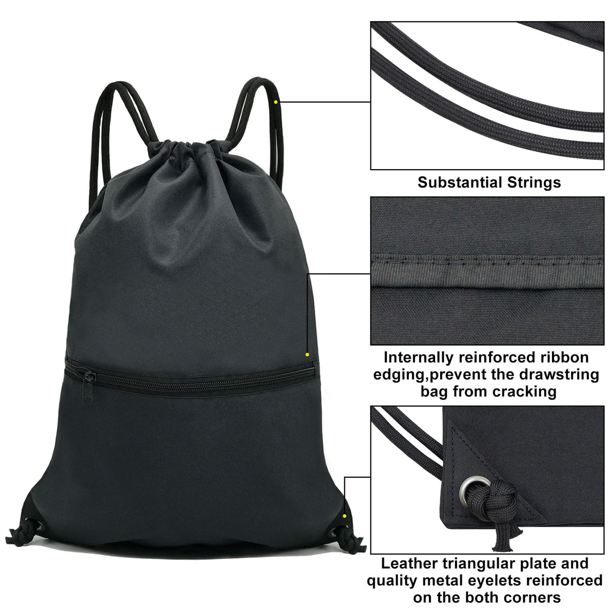 Drawstring Backpack Bag Sport Gym Sackpack W744