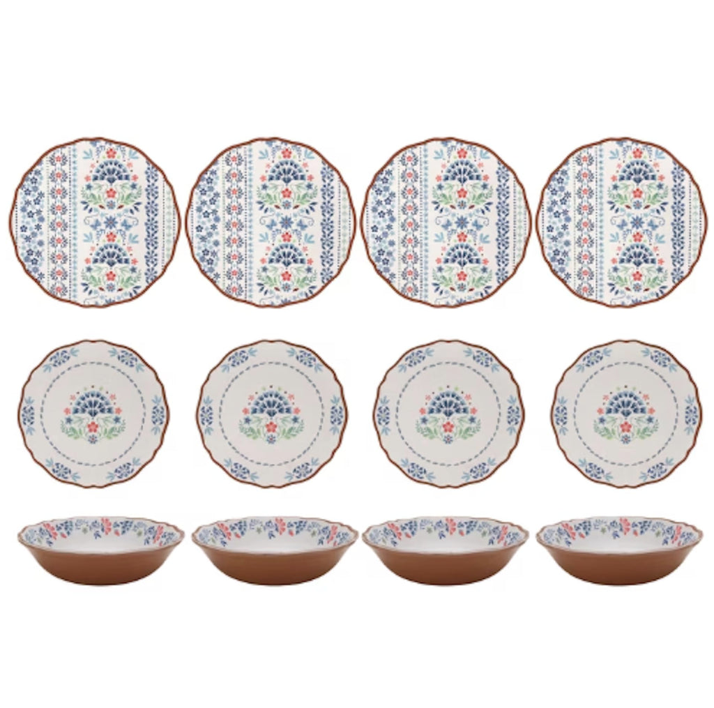 12-Piece Bamboo Melamine Dinnerware Set X774119