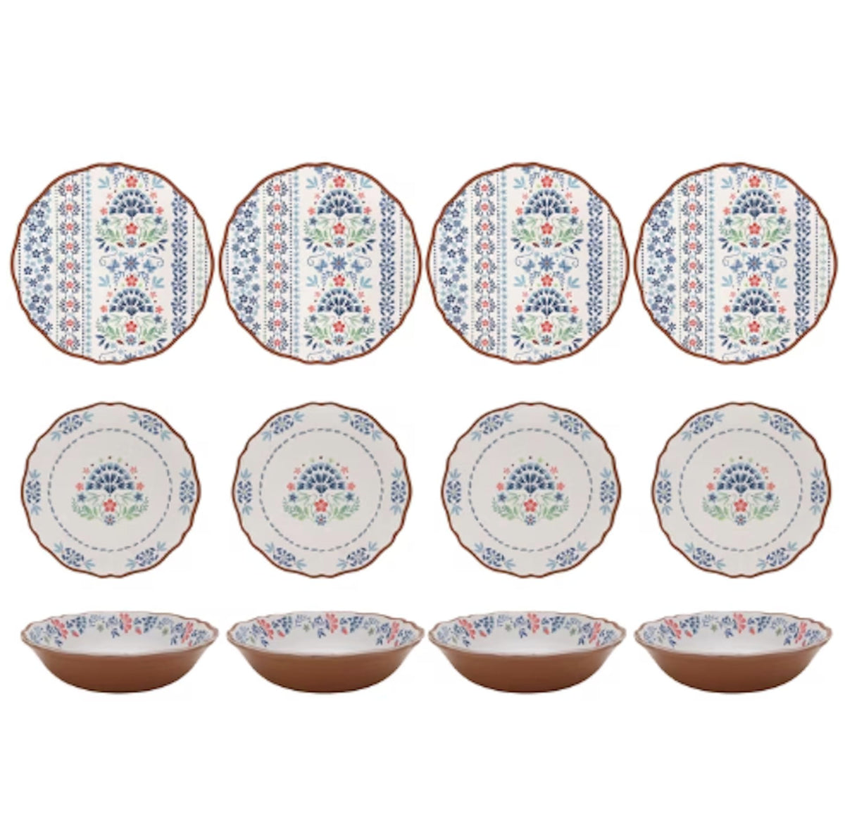 12-Piece Bamboo Melamine Dinnerware Set X774119