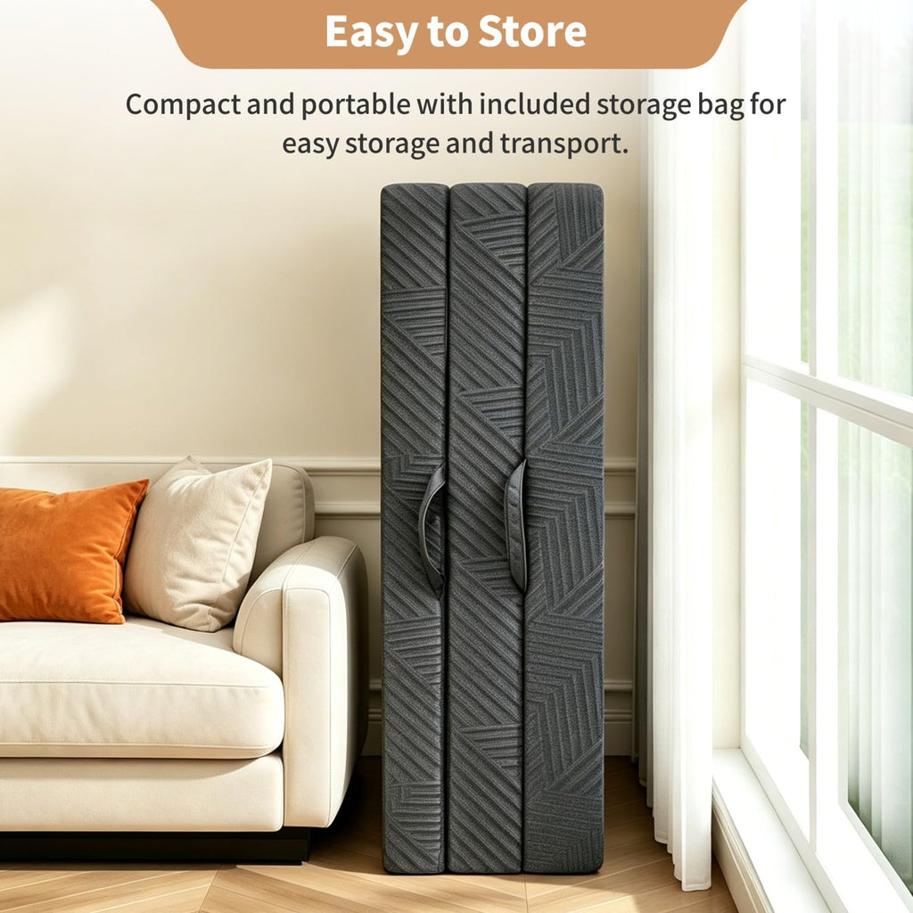 6 Inch Queen Tri-fold Memory Foam Mattress with Storage Bag Q3435