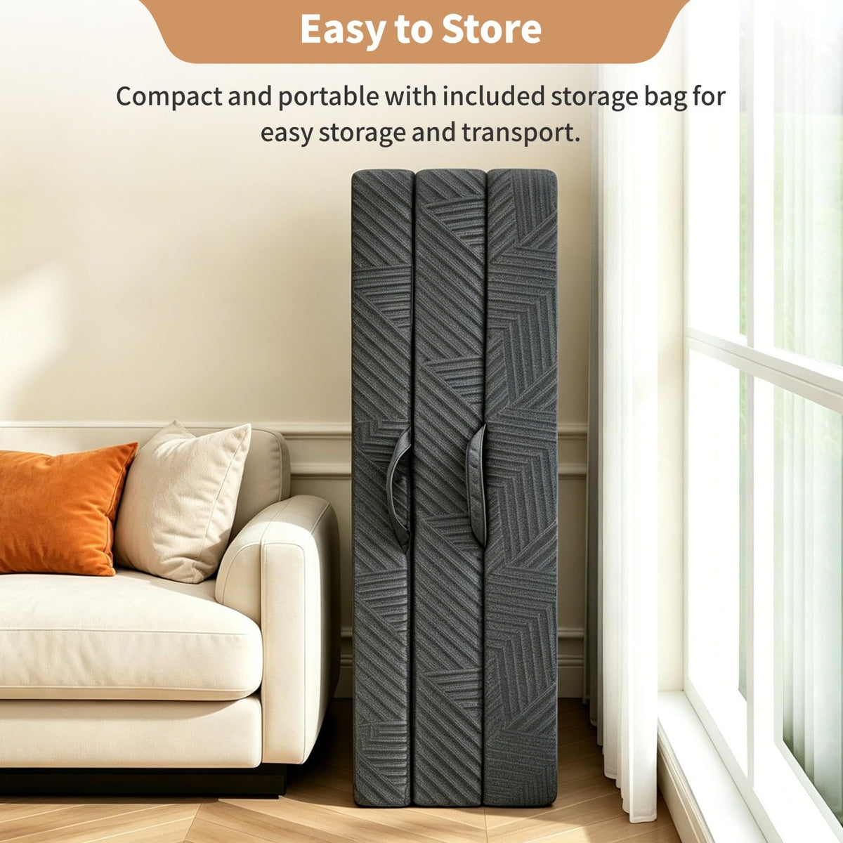 6 Inch Queen Tri-fold Memory Foam Mattress with Storage Bag Q3435