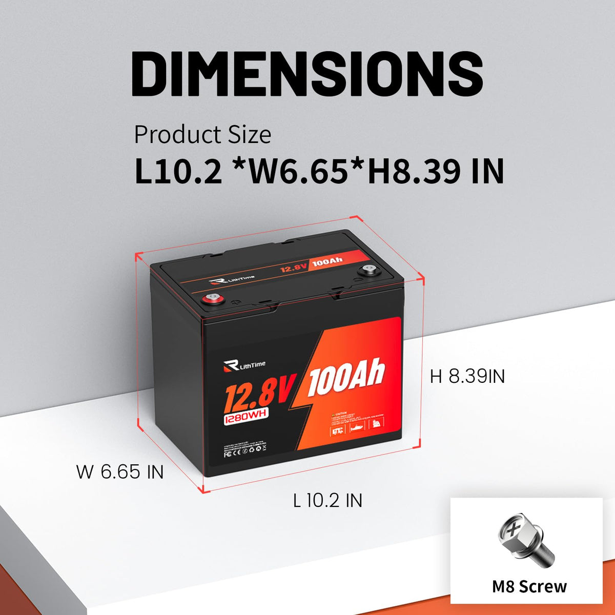 12V 100Ah LiFePO4 Lithium Battery F424