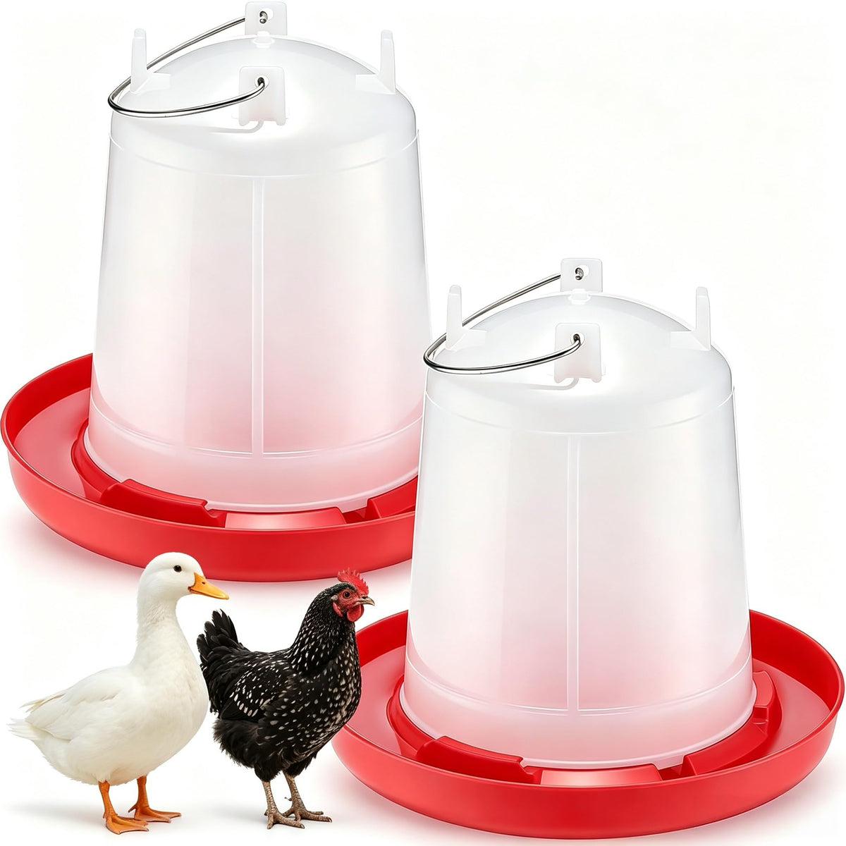 2 Pack 2 Gallon Poultry Waterer G37066