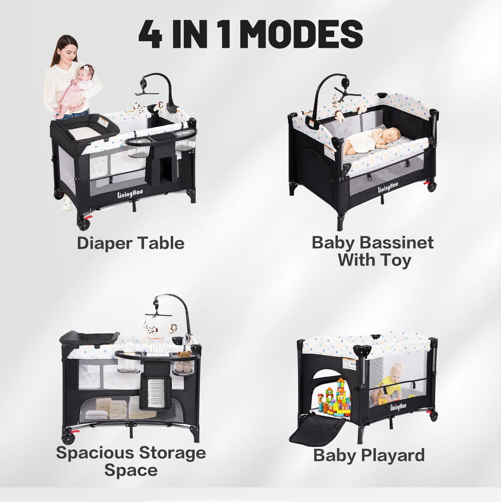4 in 1 Height Adjustable Foldable Baby Playard B47973