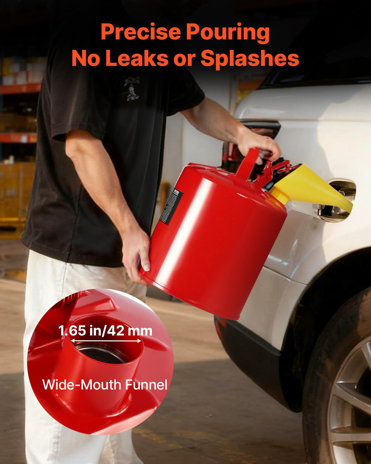 5 Gallon Red Metal Safety Gas Can with Flame Arrester Y976