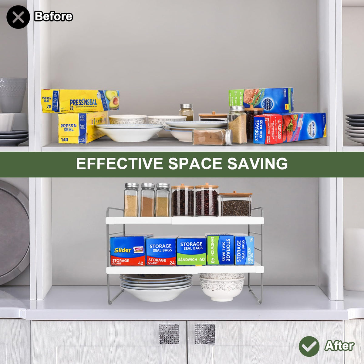 Expandable Adjustable Kitchen Wrap Box Organizer Rack A3227