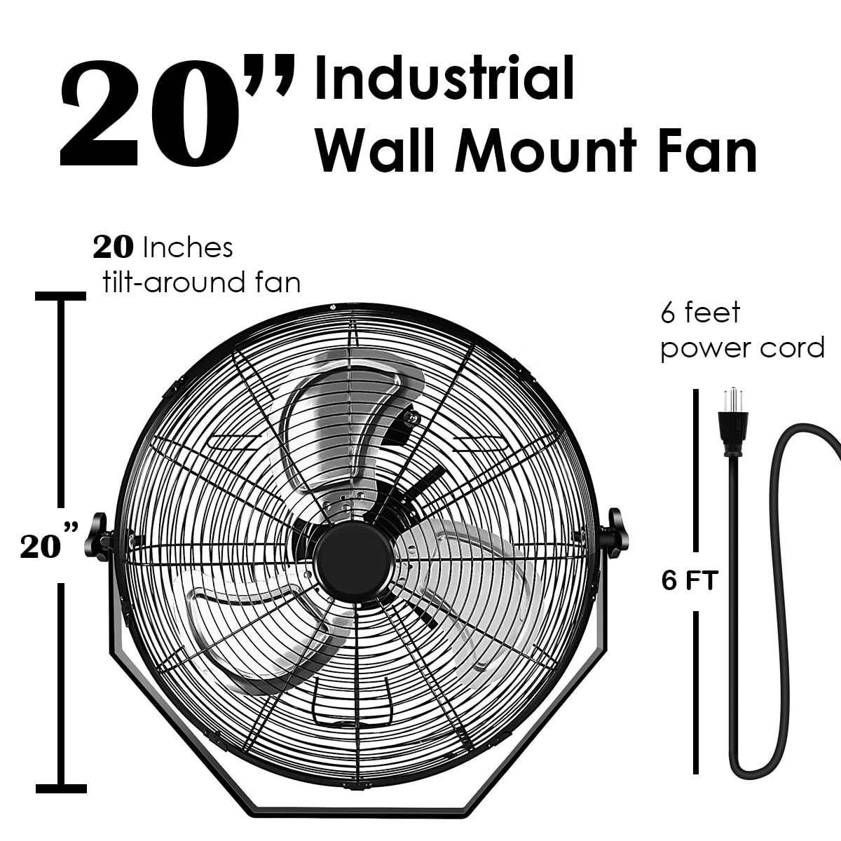 Black Industrial Metal Floor Fan L546