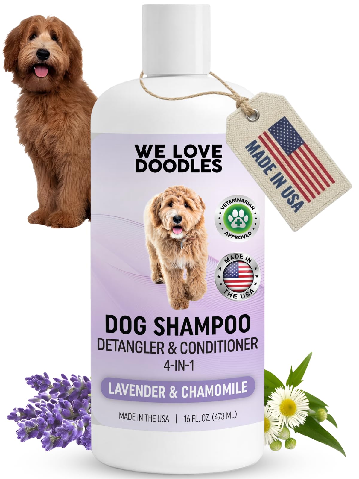 4-in-1 Dog Shampoo, Conditioner & Detangler, Lavender, 16 oz L32836