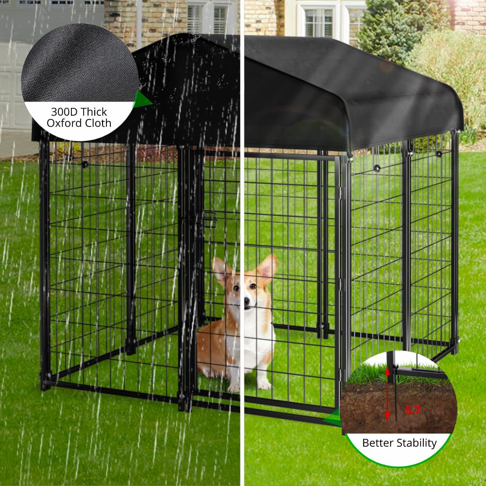 Welded Wire Dog Kennel with Roof S527775