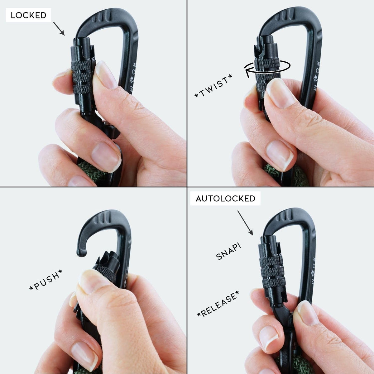 Climbing Rope Leash with Autolocking Carabiner, 6ft J683193