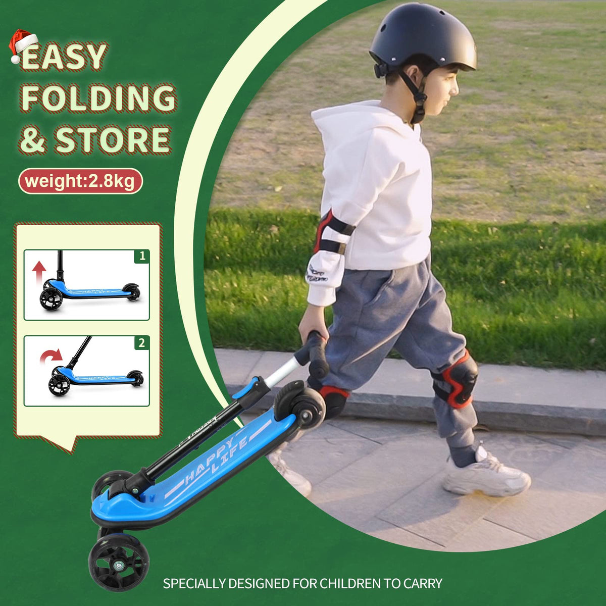3 Wheel Scooter with 4 Adjustable Height B570618