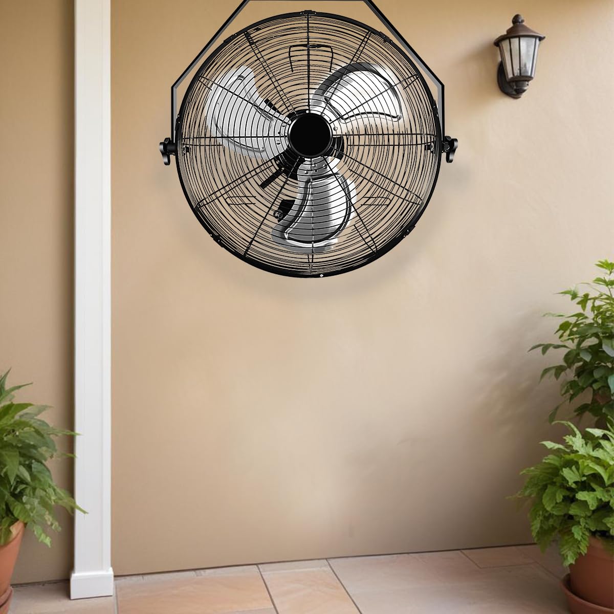 Black Industrial Metal Floor Fan L546