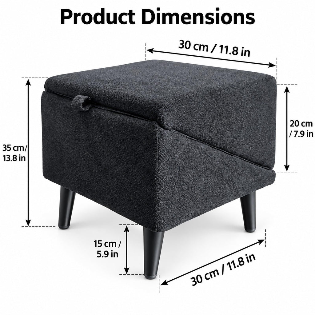 Foldable Dog Stairs Ottoman 2 in 1 Pet Steps with Storage B465