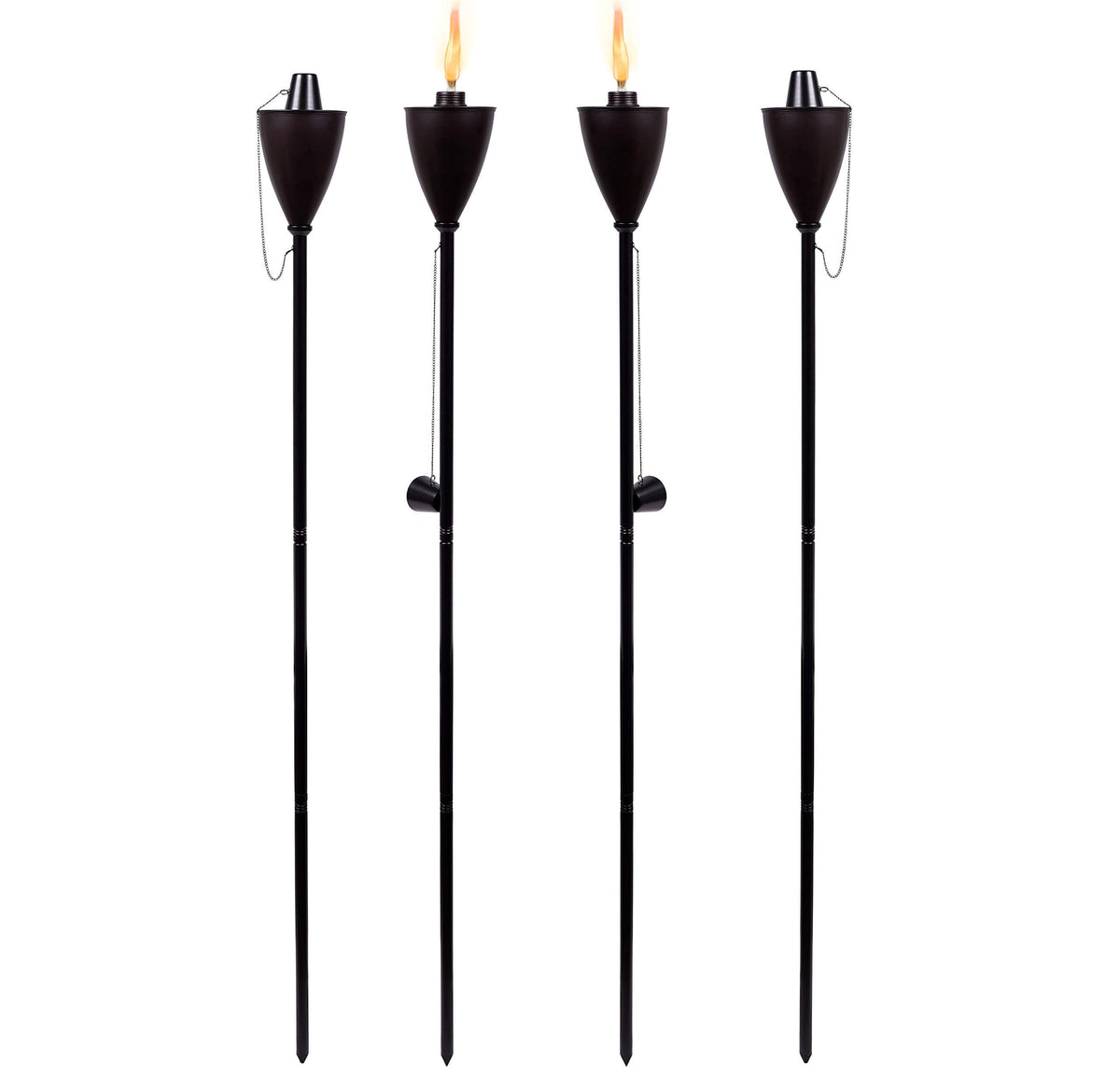 Outdoor Torches, Citronella Oil Compatible, Conical Bronze, 4 Pack S747