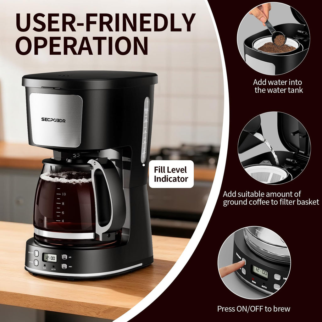 12 Cup Programmable Drip Coffee Maker U497966