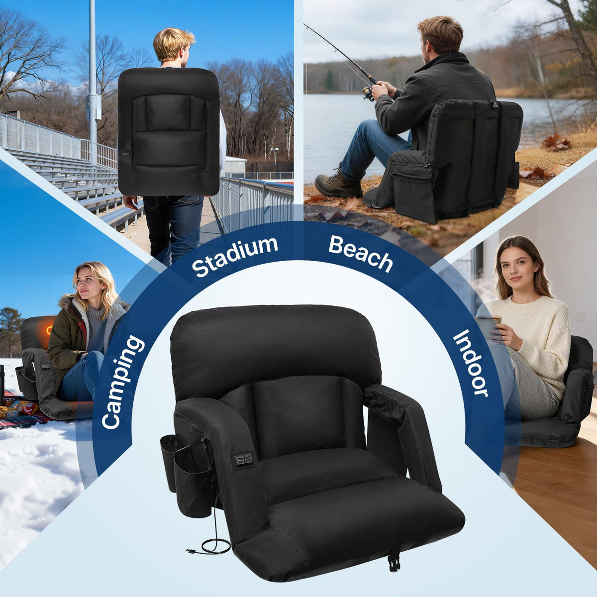 25'' Heated Stadium Seat with Back Support G689515