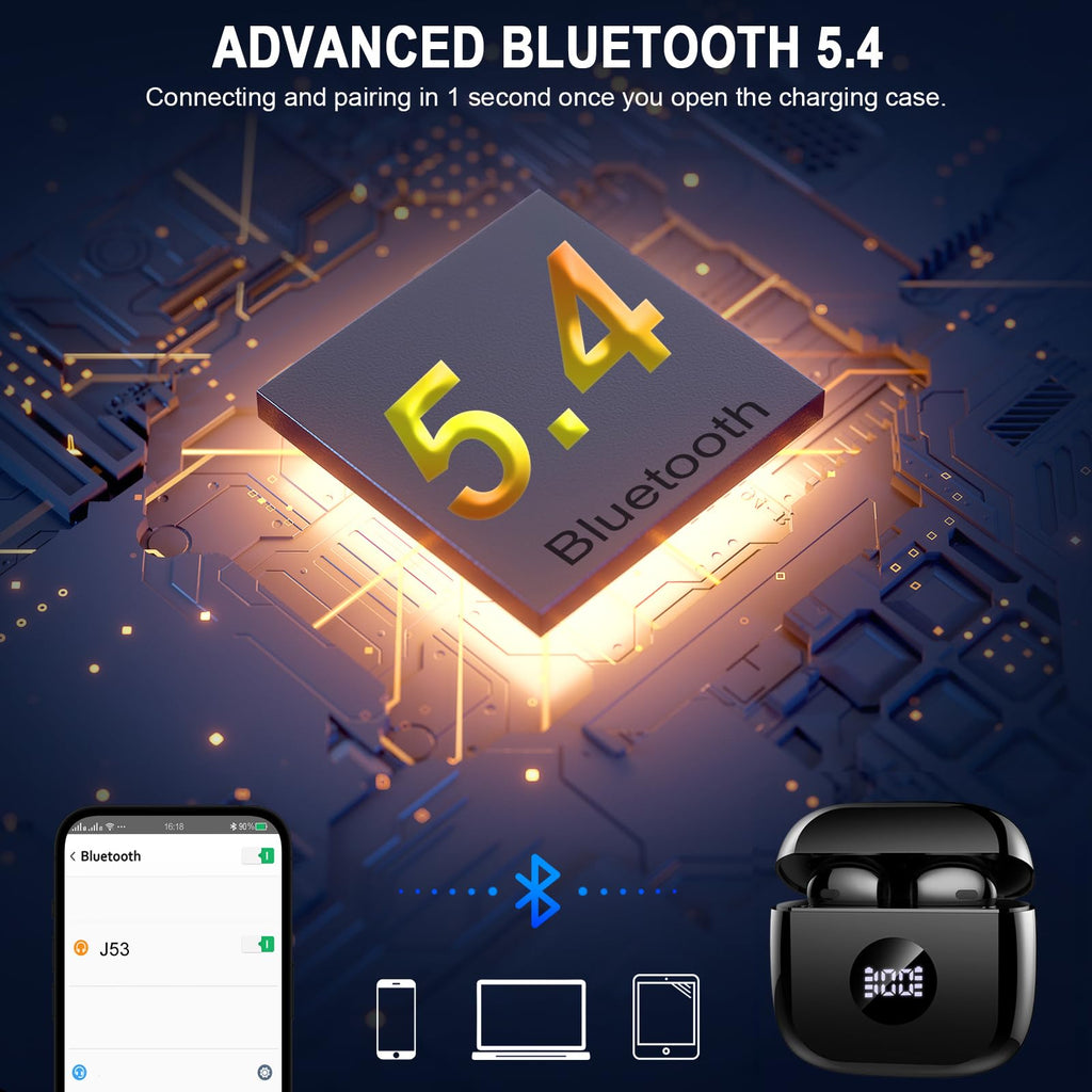 Black and Purple Wireless Earbuds Z6960