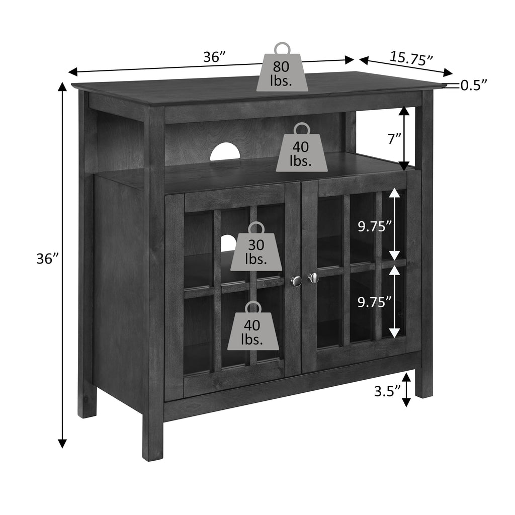 Espresso TV Stand with Shelves Z222