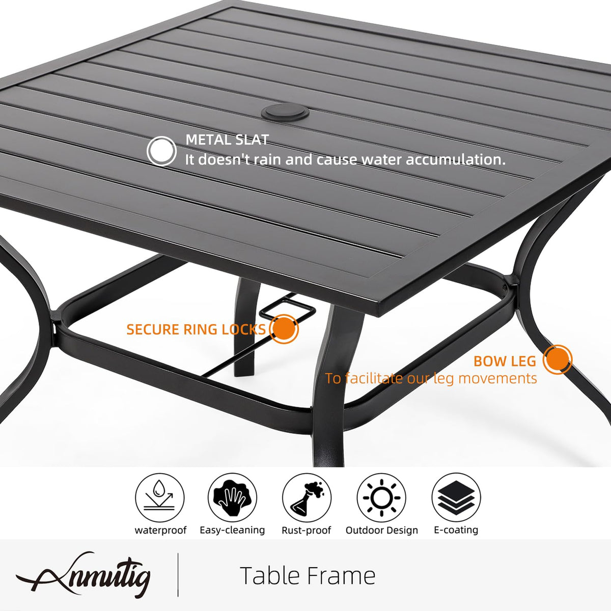 5 Piece Outdoor Dining Set with Grey Stackable Chairs and Square Table Y45290