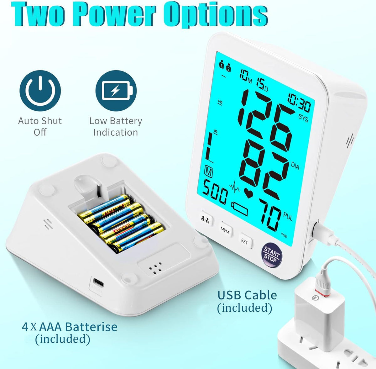 Automatic Digital Blood Pressure Monitor Upper Arm Adjustable Cuff D5025