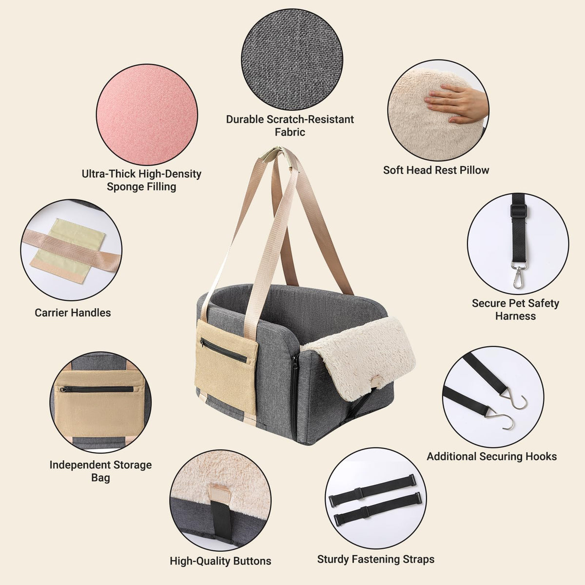 Center Console Dog Car Seat to 18lbs K289515