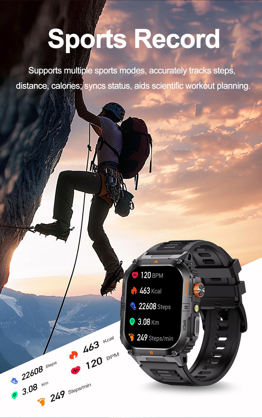 Military Smart Watch with Bluetooth Calling, Heart Rate Monitor, Sleep Tracking, Camouflage Green C9952